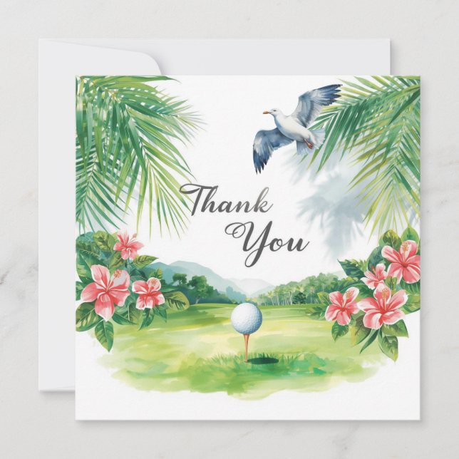 Golf Hawaii Thema Danke Karte (Vorderseite)