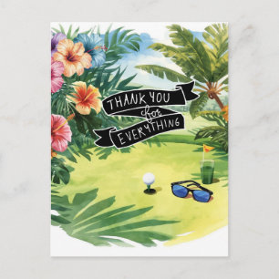 Golf Hawaii Thema Flache Danke Karte