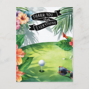 Golf Hawaii Thema Flache Danke-Karte Postkarte