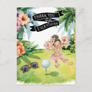 Golf Hawaii Thema Flache Danke-Karte Postkarte