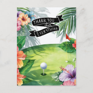 Golf Hawaii Thema Flache Danke-Karte Postkarte