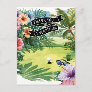 Golf Hawaii Thema Flache Danke-Karte Postkarte