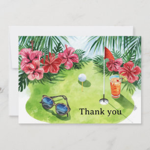 Golf Hawaii Thema für Hawaiianische Geburtstagsfei Dankeskarte
