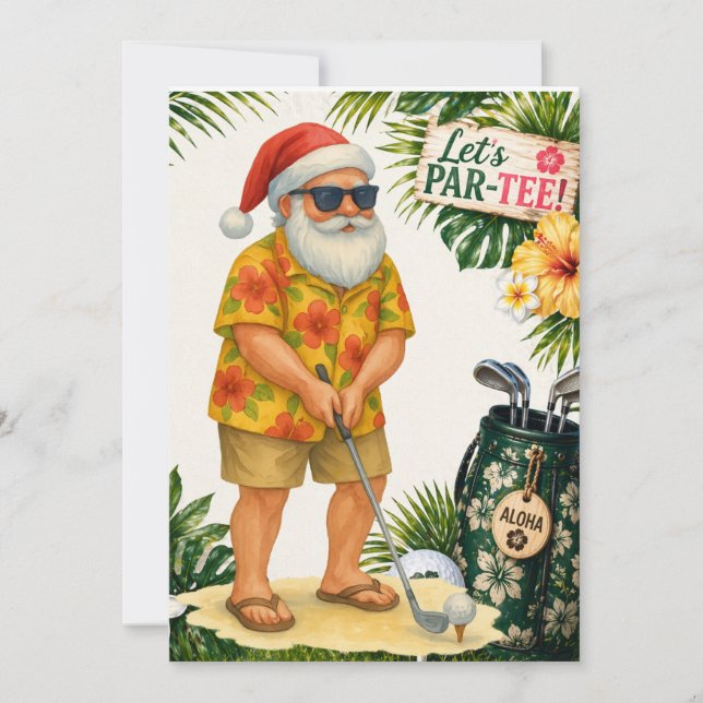 Golf Hawaii Weihnachtsfeier Einladung (Vorderseite)