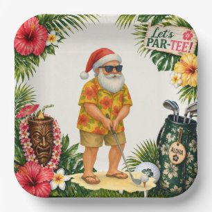Golf Hawaii Weihnachtsfeier Pappteller