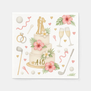Golf Hawaiian thematische Hochzeit für Golfer Serviette
