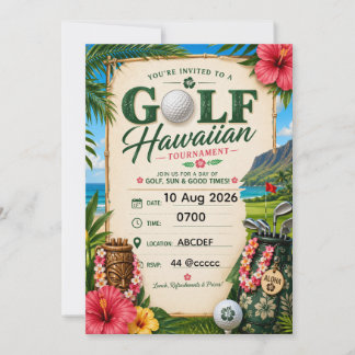 Golf hawaiianisches Thema Einladung