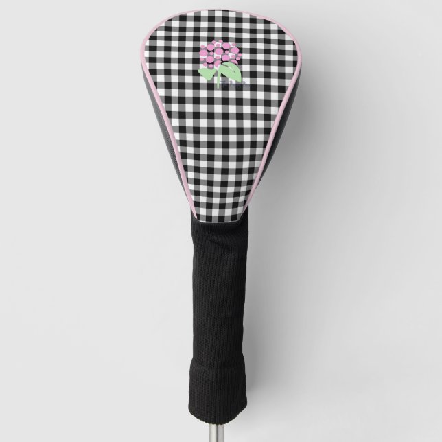 Golf Head Cover Black Gingham Golf Headcover (Vorderseite)