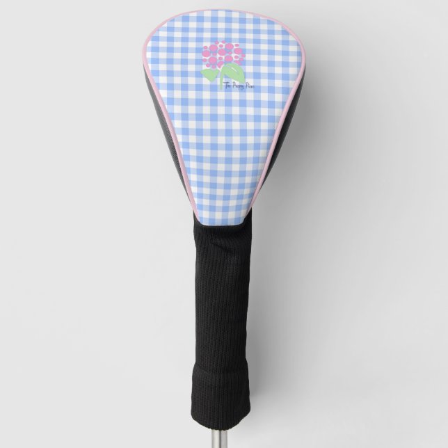 Golf Head Cover Blue Gingham Headcover (Vorderseite)