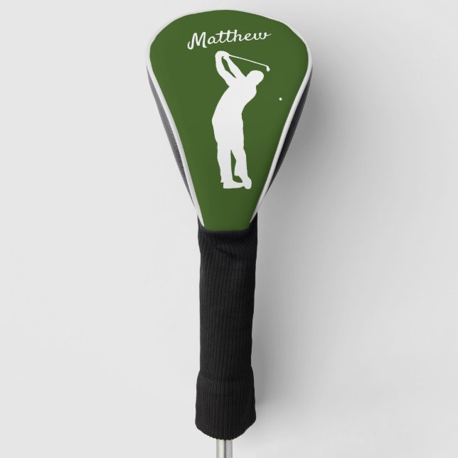 Golf Head Cover "golfer Matthew" grün Headcover (Vorderseite)