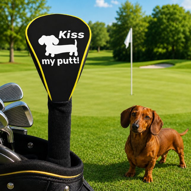 Golf Head Cover Headcover (Kiss my putt funny dachshund golf head cover)