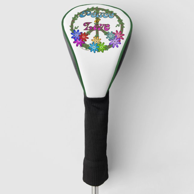Golf Head Cover - Peace & Love Golf Headcover (Vorderseite)