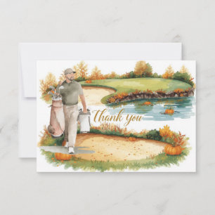 Golf Herbst Gruß Dankeschön Karte für Herbst
