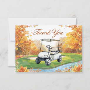 Golf Herbst Gruß Dankeschön Karte für Herbst