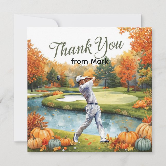 Golf Herbst Gruß Dankeschön Karte für Herbst (Vorderseite)