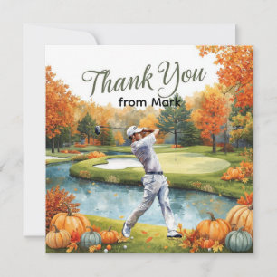 Golf Herbst Gruß Dankeschön Karte für Herbst