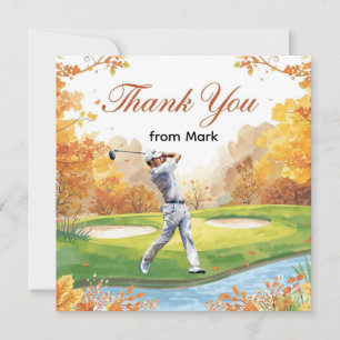 Golf Herbst Gruß Dankeschön Karte für Herbst