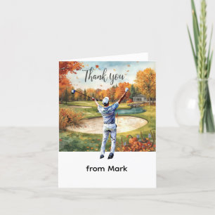 Golf Herbst Gruß Dankeschön Karte für Herbst