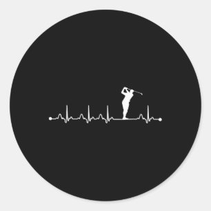 Golf Herzschlag-Shirt Herzschlag Liebesgeschenk Runder Aufkleber