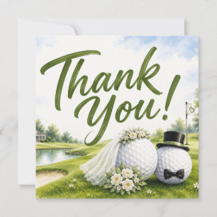 Golf-Hochzeit Braut & Bräutigam Danke
