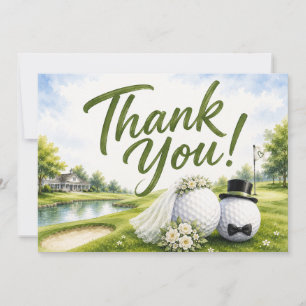 Golf-Hochzeit Braut & Bräutigam Danke