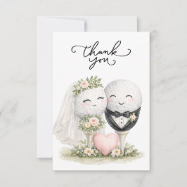 Golf-Hochzeit Braut und Bräutigam Dankeskarte