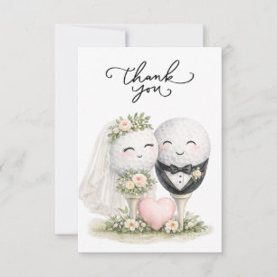 Golf-Hochzeit Braut und Bräutigam Dankeskarte