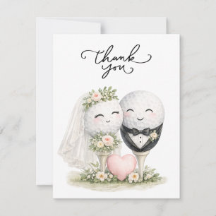 Golf-Hochzeit Braut und Bräutigam Mitteilungskarte