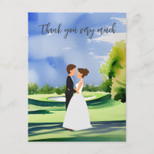 Golf Hochzeit Danke für die Karte für Golfer
