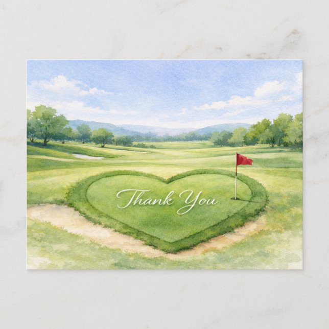 Golf-Hochzeit-Dankeskarten Postkarte (Vorderseite)