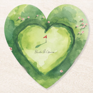 Golf-Hochzeit herzförmiger Golfplatz Untersetzer