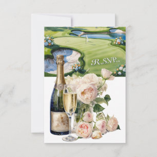 GOLF Hochzeit R.S.V.P. Antwort Aquarell-Stil