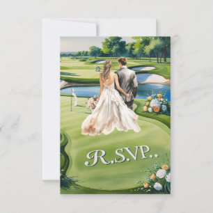GOLF Hochzeit R.S.V.P. Antwort Aquarell-Stil