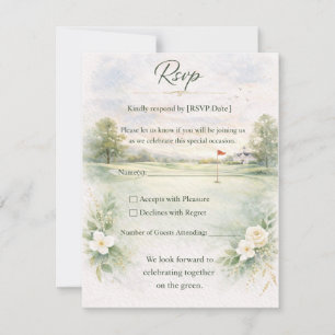 Golf Hochzeit-RSVP-Karte Für immer Abschlag nehm RSVP Karte