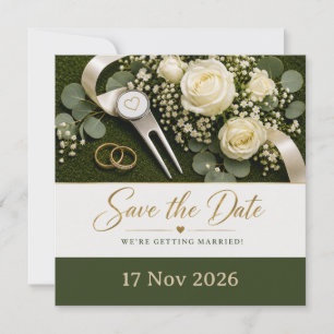 Golf-Hochzeit Save the Date Einladung