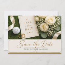 Golf-Hochzeit Save the Date Einladung 