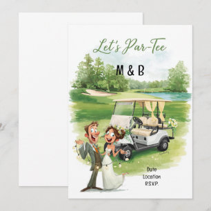 Golf-Hochzeit Save-the-Date-Einladung auf dem Plat Einladung