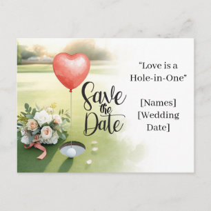 Golf Hochzeit Save the Date Eleganter Golfplatz Postkarte