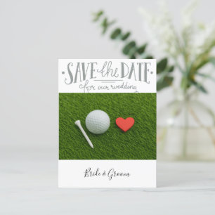 Golf-Hochzeit Sichern Sie das Datum Postkarte