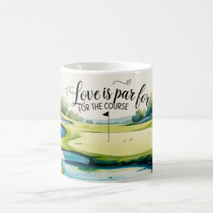 Golf Hochzeit Thema auf dem Platz Kaffeetasse