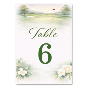 Golf-Hochzeit-Tischnummer-Schild Tischnummer