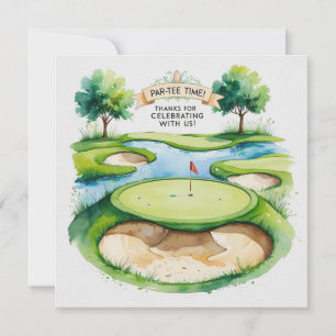 Golf Hochzeit zum Feiern mit uns Dankeskarte
