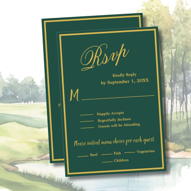 Golf-Hochzeits-RSVP-Karte QR-Code optional RSVP Karte (Von Creator hochgeladen)
