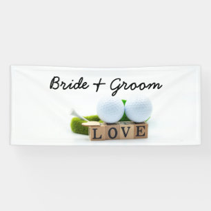 Golf Hochzeitsbräu Golf Tee mit Liebe Banner