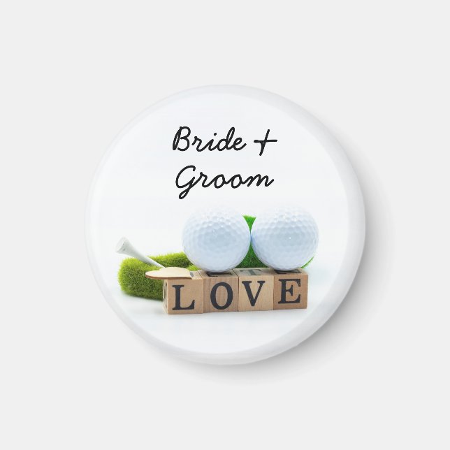 Golf Hochzeitsbräu Golf Tee mit Liebe Magnet (Vorne)