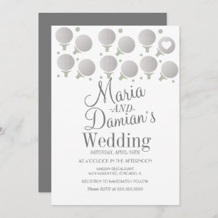 Golf-Hochzeitsport-Punkte und T-Shirts Einladung