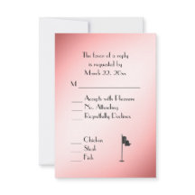 Golf-Hochzeitsthema Pink RSVP mit Menüauswahl