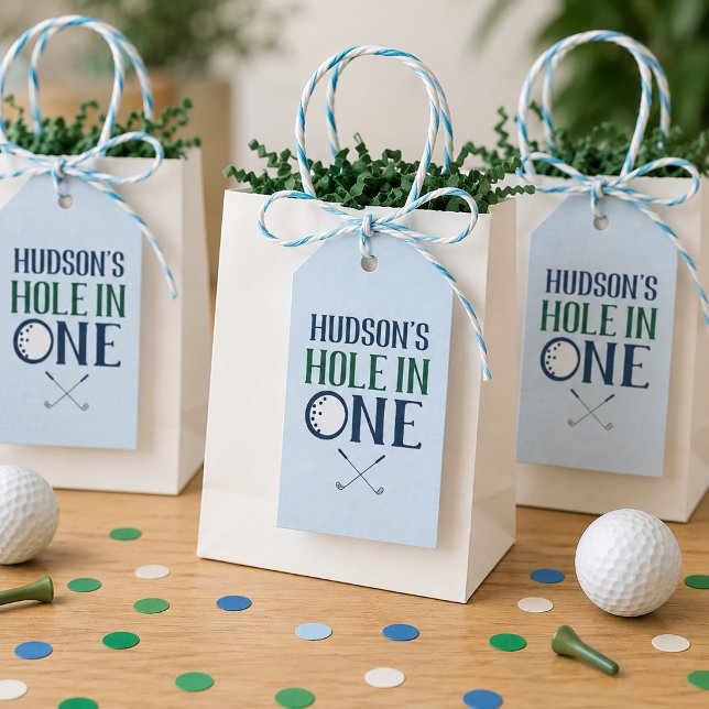 Golf Hole am ersten Geburtstag Geschenkanhänger (Golf First Birthday Favor Tag)