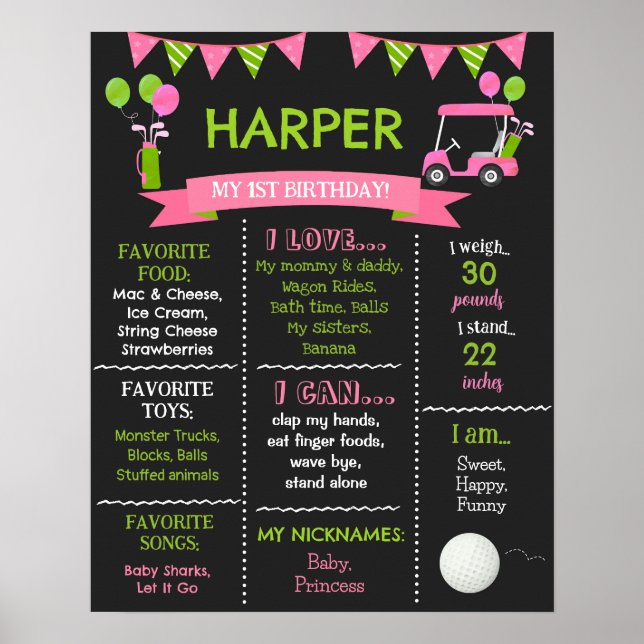 Golf Hole - ein Meilenstein für den Geburtstag Poster (Vorne)