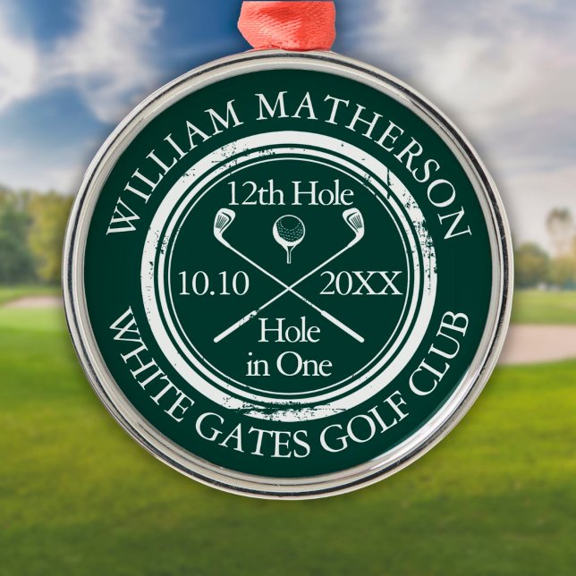 Golf Hole in einem Smaragdgrünen Personalisiert Ornament Aus Metall (Von Creator hochgeladen)